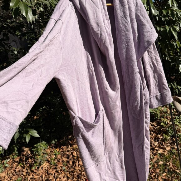 Lilac Oversized Textured Duster Cardigan | Boho Layering Piece with Pockets - Picture 4 of 4